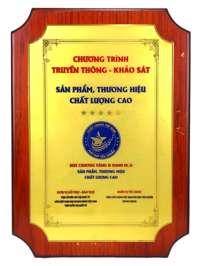 HUY CHƯƠNG VÀNG DANH HIỆU CHẤT LƯỢNG CAO 2018