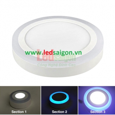 Ốp Nổi Tròn Viền Xanh Dương 24W