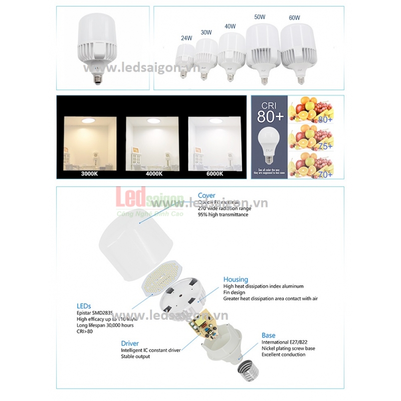 Búp Trụ Nhôm Newstar 60W
