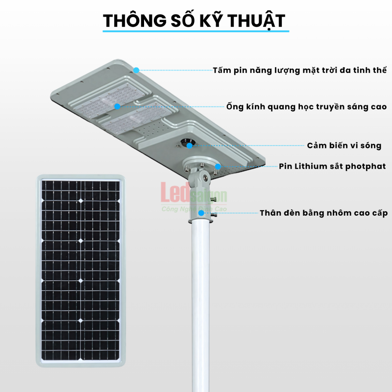 Đèn Đường NLMT Liền Thể PT