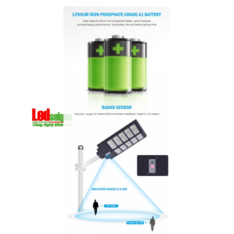 ĐÈN ĐƯỜNG NLMT LIỀN THỂ 300W