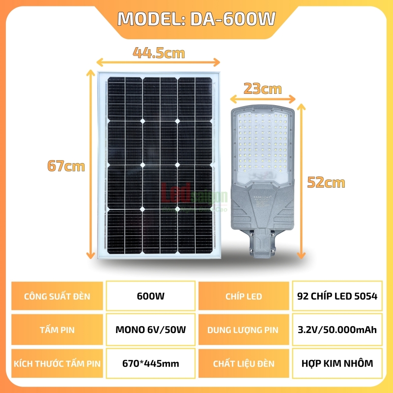 ĐÈN ĐƯỜNG NLMT DA-600W