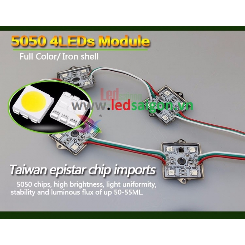Led Module 4 Bóng Đế Sắt