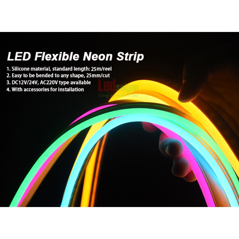 Led Dây Neon Flex 12V 5M Vàng
