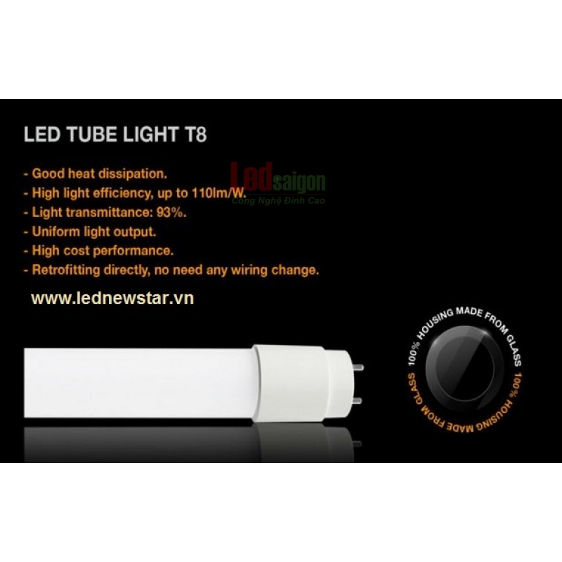 Bóng Tuýp Thủy Tinh 20W